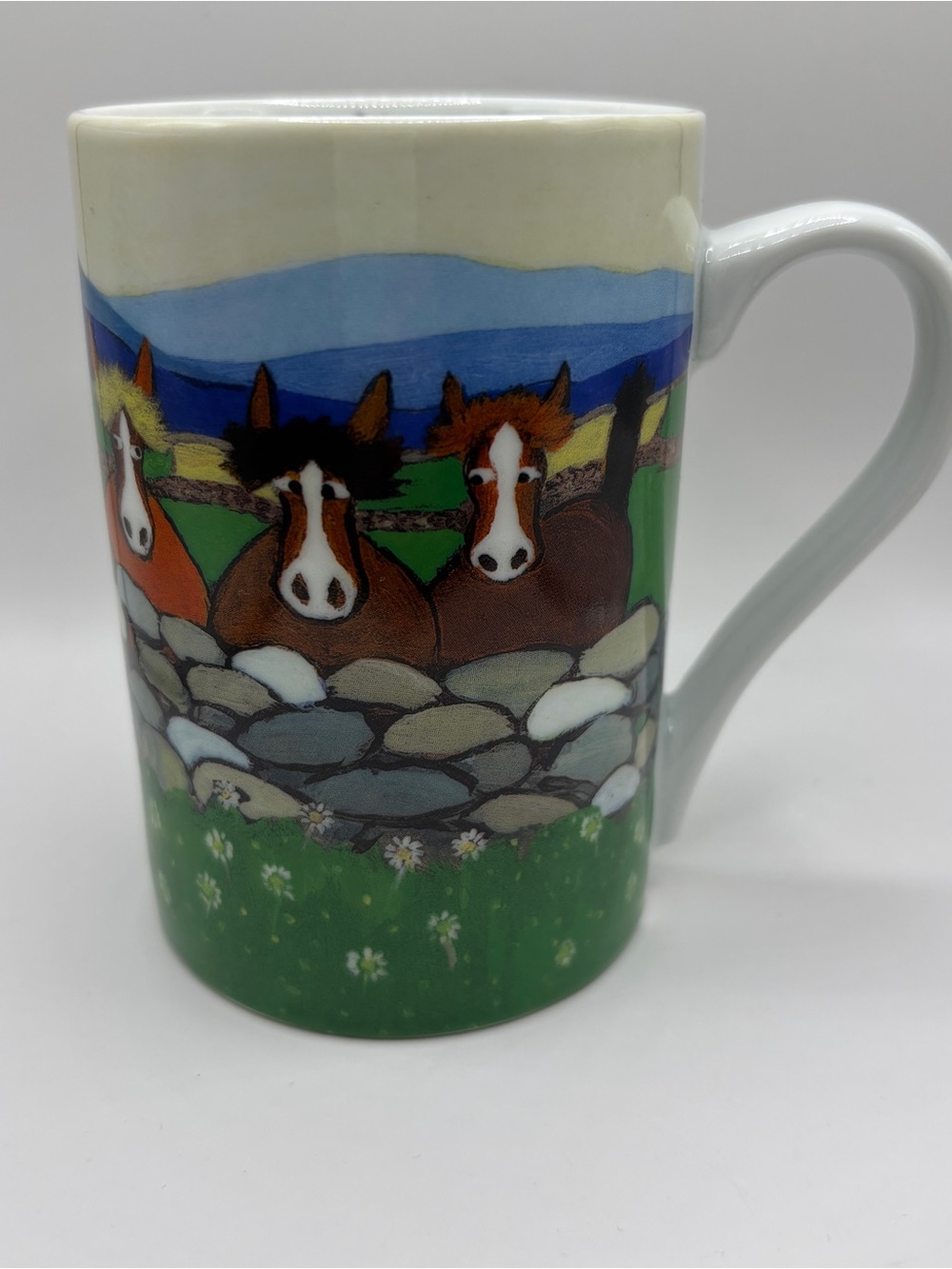 Morrigan Ltd "Nag, Nag, Nag" Horses Mug 10 oz Whimsical World of Thomas Joseph